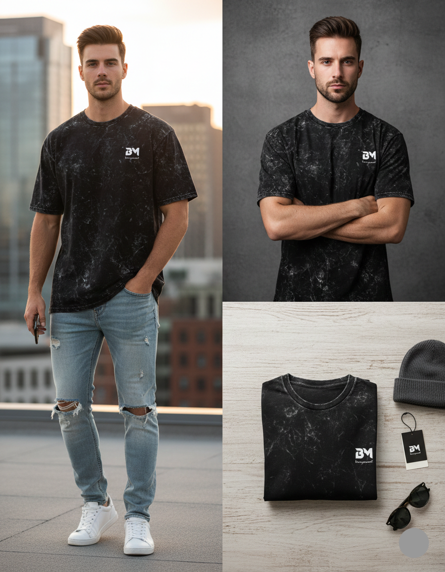 Unisex Acid Washed Oversized Tee